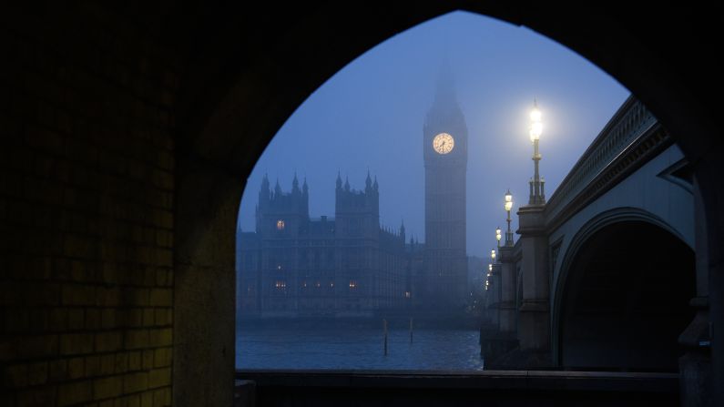 <strong>London: </strong>A real peasouper: The south of England was wrapped in freezing fog mid-January, with London's Houses of Parliament and the Elizabeth Tower -- better known as Big Ben -- pictured here in the gloam. <br /> 