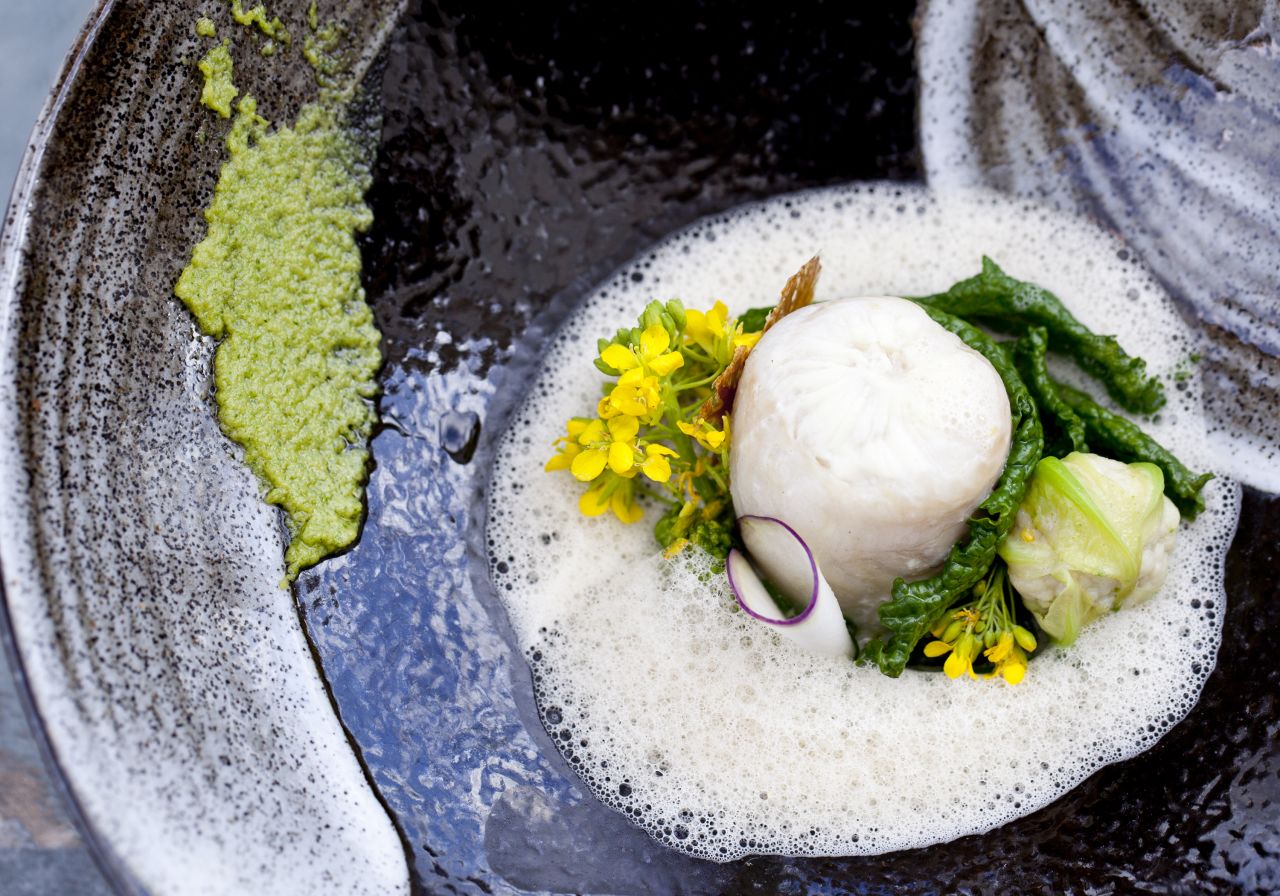 The menu features fresh, innovative preparations such as this dover sole with brassica blooms.<br />