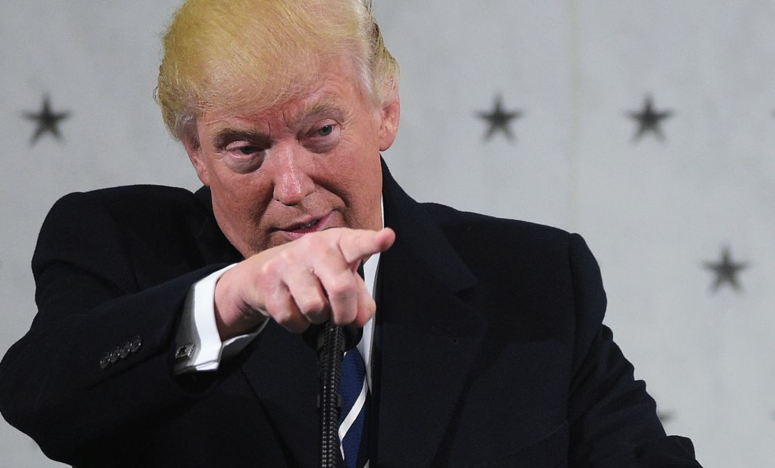US President Donald Trump speaking at CIA headquarters in Langley, Virginia, on January 21.