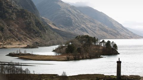 GLENFINNAN, UNITED KINGDOM - MARCH 30:  A view of the Glenfinnan Monument with Loch Shiel behind on March 30, 2012 in Glenfinnan, Scotland. The monument was built in 1815 to mark the place where Bonnie Prince Charlie raised the standard, for the beginning of the 1745 Jacobite Rising. (Photo by Jeff J Mitchell/Getty Images)