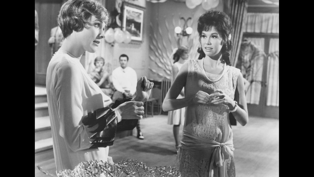 Moore and Julie Andrews appear in a scene from the 1967 film "Thoroughly Modern Millie."