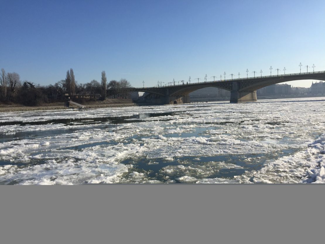 Parts of the river in Budapest, Hungary, started to freeze earlier in the month. "It was minus 17 celsius," Cathy Wigley told CNN.