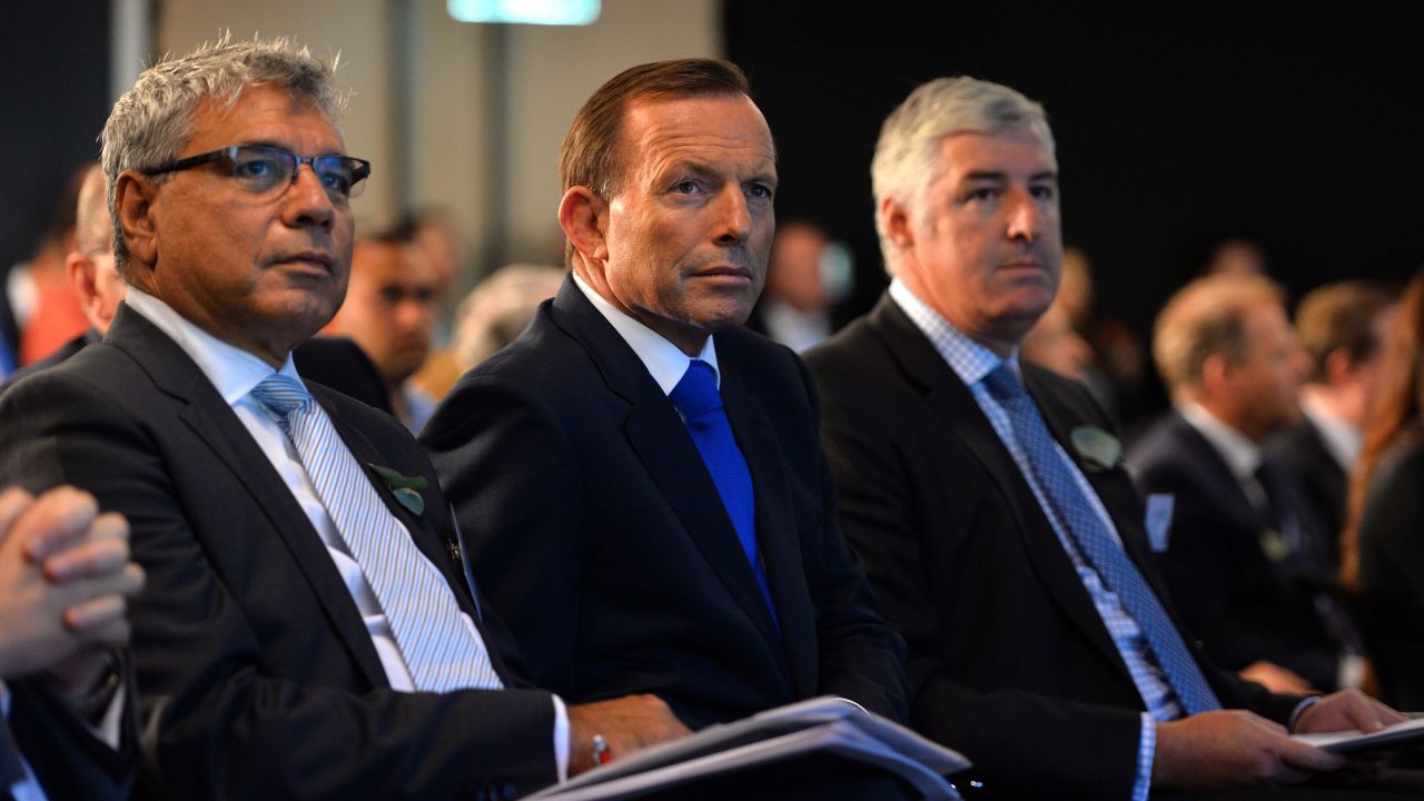 Warren Mundine (left) with former Australian Prime Minister Tony Abbott.