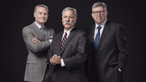 This trio are charged with running F1: Sean Bratches (left to right), Chase Carey and Ross Brawn.