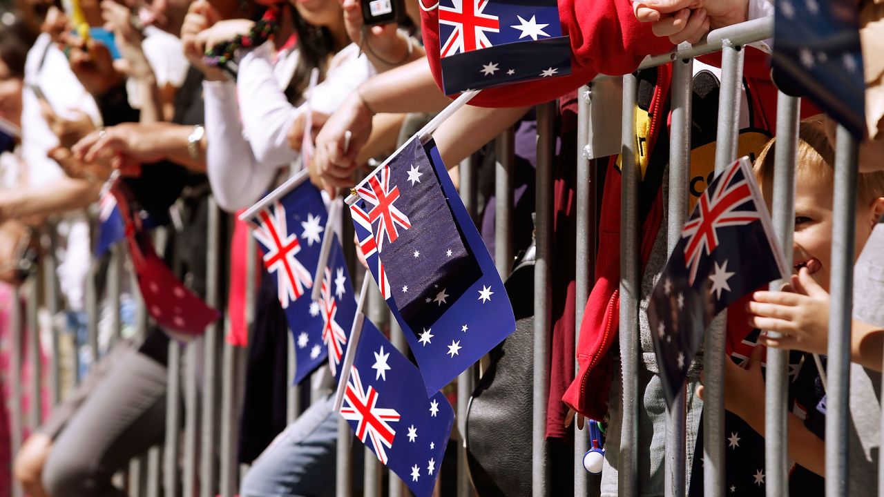 Revellers celebrate Australia Day in Melbourne in 2014.