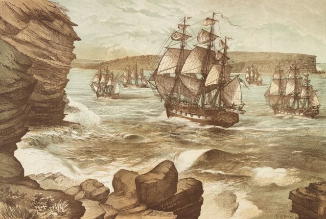 In 1770 after James Cook circumnavigated and mapped New Zealand, he discovered and claimed the east coast of Australia for England. The First Fleet then arrived at Sydney Cove in Port Jackson on January 26, 1788 which <a href="index.php?page=&url=http%3A%2F%2Fwww.australianstogether.org.au%2Fstories%2Fdetail%2Fcolonisation" target="_blank" target="_blank">marked the beginning of British colonization.</a>
