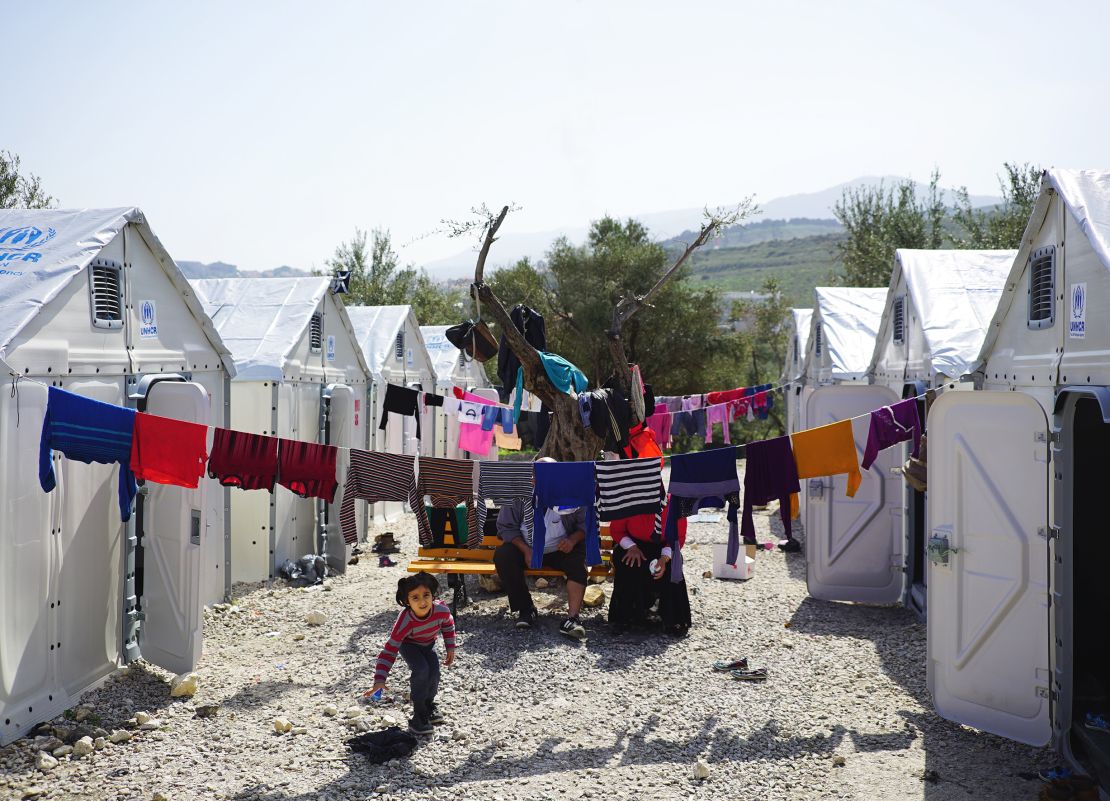 Better Shelter units in Kara Tepe transit site in Lesbos, Greece in March 2016
