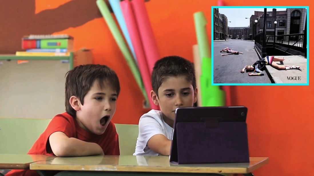 In a video, artist Yolanda Dominguez <a href="https://www.youtube.com/watch?v=LlShHeU2qU4" target="_blank" target="_blank">interviewed a group of eight-year-olds</a> at a school in Madrid to get their thoughts on ad campaigns from the world's most famous fashion houses. Their answers, while often humorous, highlighted the disparity between how men and women are represented in fashion images. 