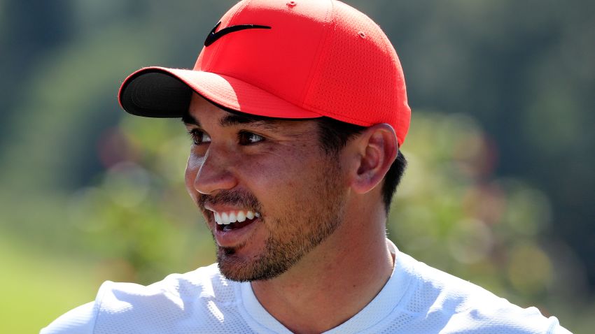 LAHAINA, HI - JANUARY 05:  Jason Day of Australia reacts on the first tee during the first round of the SBS Tournament of Champions at the Plantation Course at Kapalua Golf Club on January 5, 2017 in Lahaina, Hawaii.  (Photo by Cliff Hawkins/Getty Images)