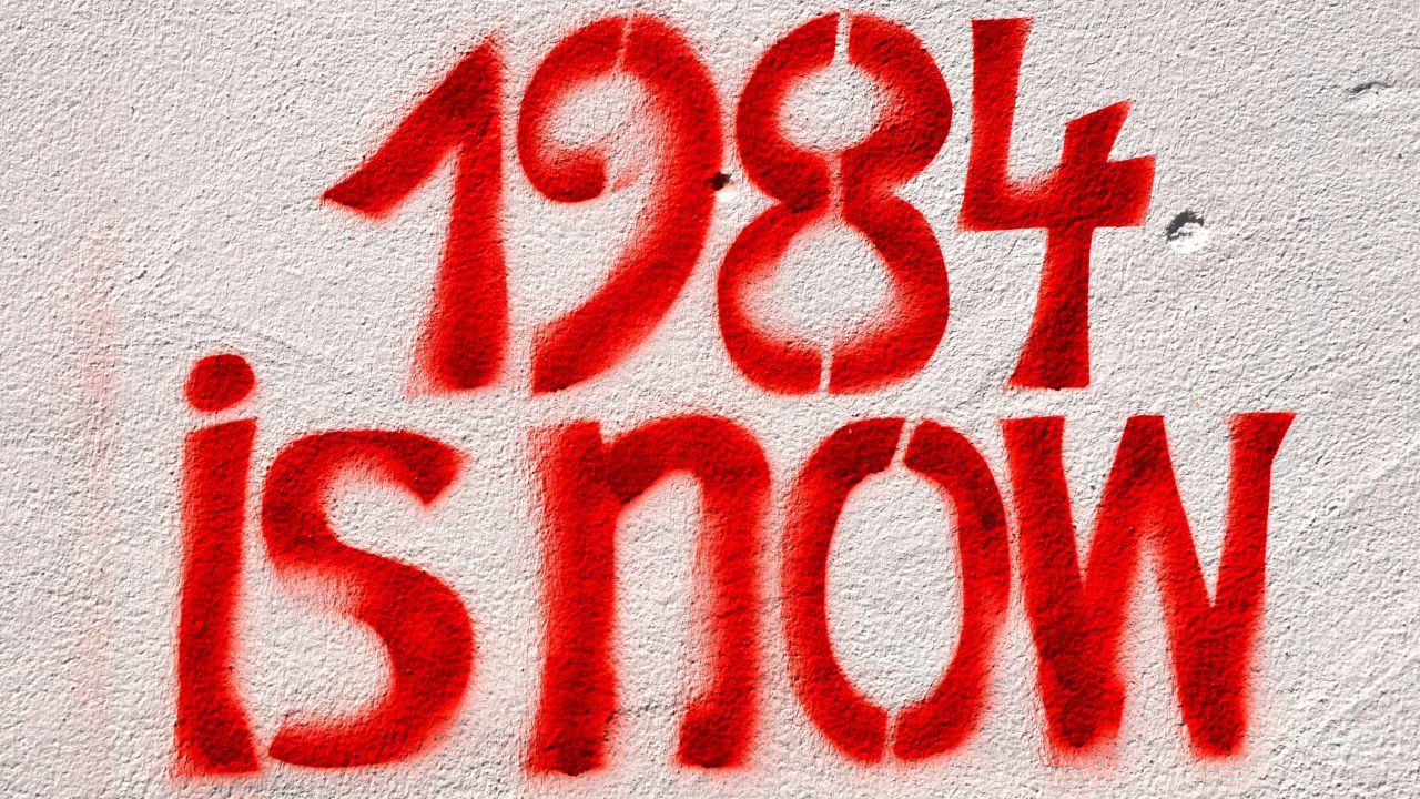 (GERMANY OUT) Graffiti "1984 is now", titel of the novel 1984 by George Orwell, which is discribing a state of control (Photo by Schöning/ullstein bild via Getty Images)