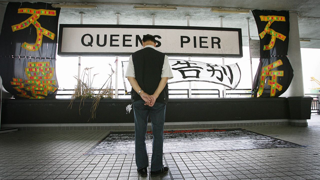 Queen's Pier in Hong Kong was controversially demolished in 2007 to make way for the construction of a major highway. Its parts are in storage and there are calls for it to be reassembled.