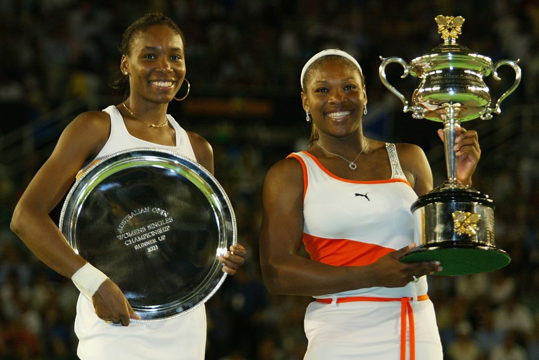 Serena Williams won her first Australian Open title by beating sister Venus in the final in 2003.