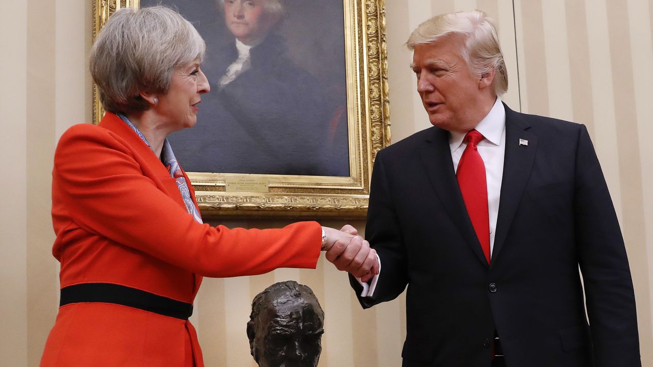 British PM Theresa May invited the new US President on a state visit to the UK later this year.