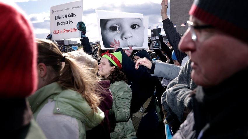 Thousands of people rally on the National Mall before the start of the 44th annual March for Life January 27, 2017 in Washington, DC. The march is a gathering and protest against the United States Supreme Court's 1973 Roe v. Wade decision legalizing abortion.