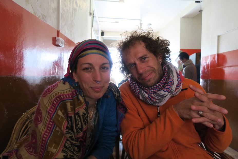 <strong>Cafes: </strong>Enjoying a coffee or tea at one of Rishikesh's many cafes is a good way to meet fellow travelers. These two Italian friends met in London and are spending a few months in the country. 