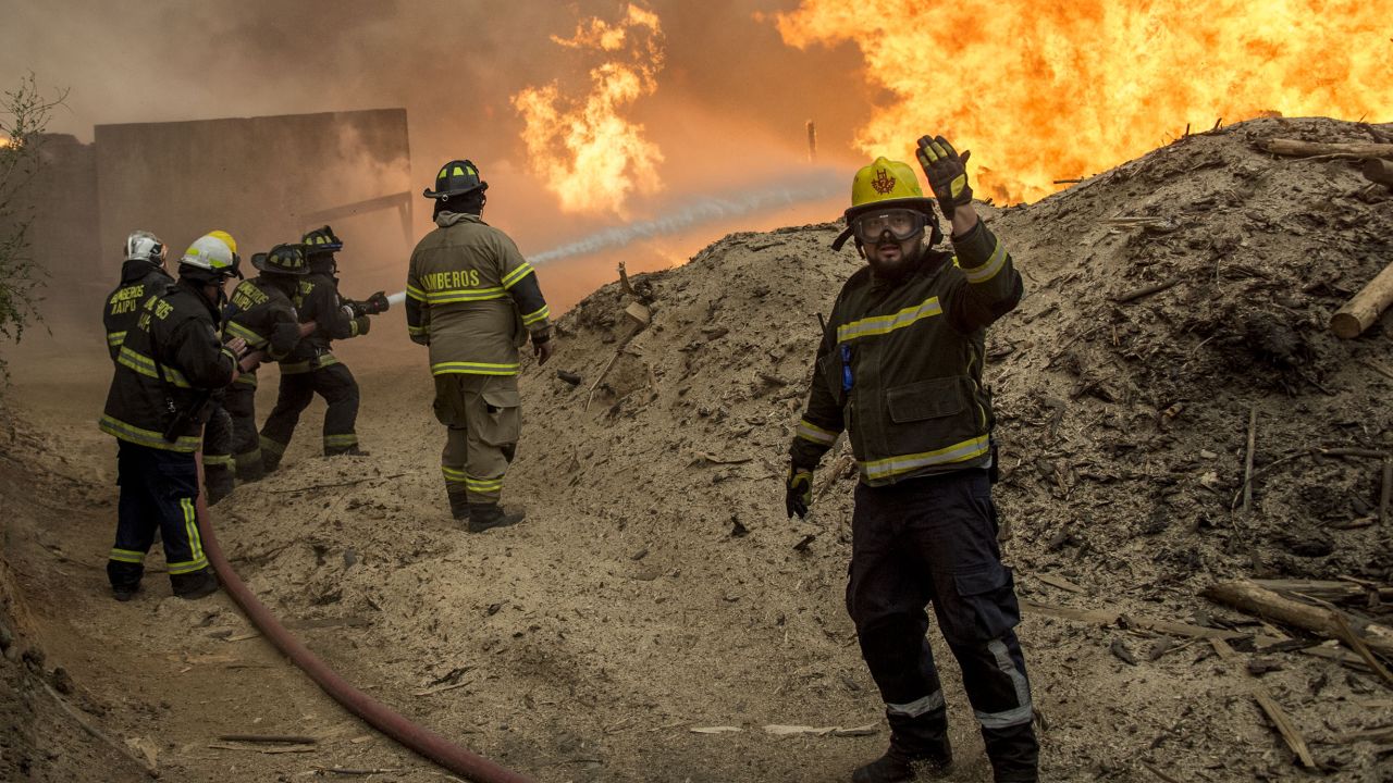 At least 10 people have died, many of them firefighters.