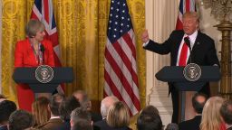 UK PM Theresa May and President Trump at a press conference