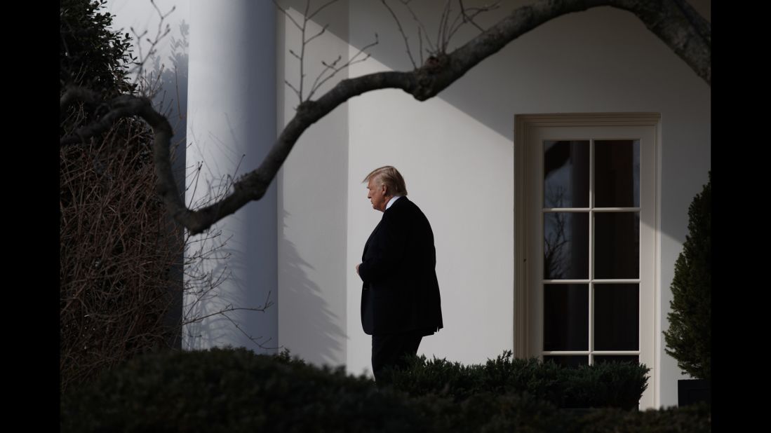 Trump walks from the Oval Office to board Marine One on Thursday, January 26.