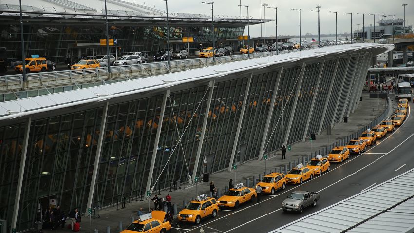 The international arrivals terminal is viewed at New York's John F. Kennedy Airport  (JFK ) airport on October 11, 2014 in New York City.
