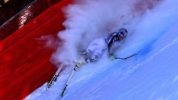Lindsey Vonn crashes out on a training run ahead of the World Cup women's downhill in Cortina d'Ampezzo, Italy.