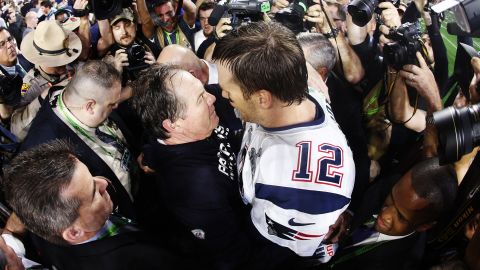 Legend has it that if Bill Belichick hugs you, you will win the Super Bowl.