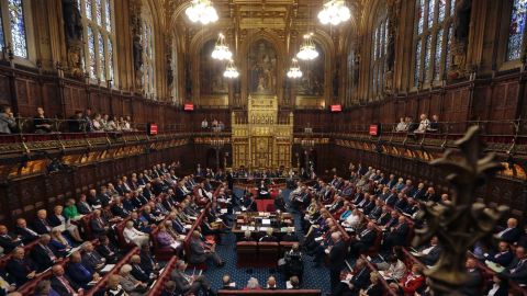 A file photo of the House of Lords chamber in session at the Houses of Parliament in London on September 5, 2016.
