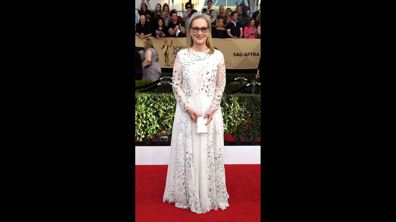 Actress Meryl Streep arrives at the 23rd annual Screen Actors Guild Awards on Sunday, January 29.