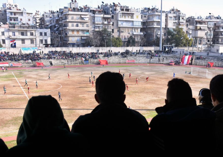 For the first time in five years, professional football returned to the war-torn Syrian city of Aleppo on January 28.