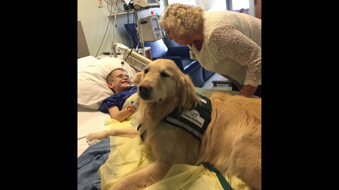 Casper cheers up patients at Children's Healthcare of Atlanta.