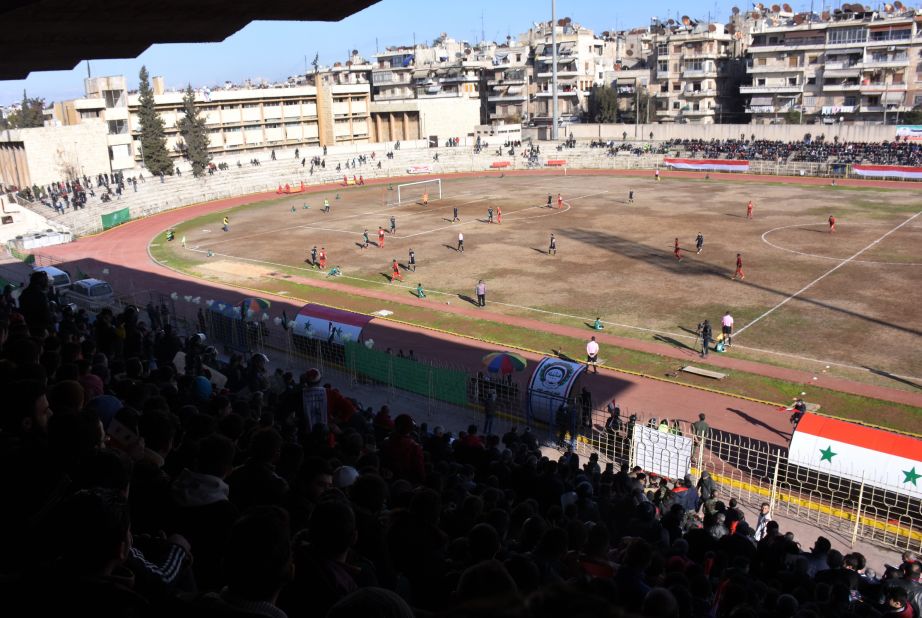 "But now look at the stadium, it's a few hundred people," added Thaer. "Before the revolution we supported Al-Ittihad because they were our team in Aleppo."