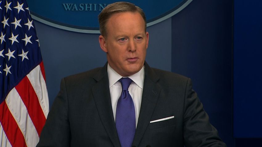 sean spicer white house briefing jan 30 still