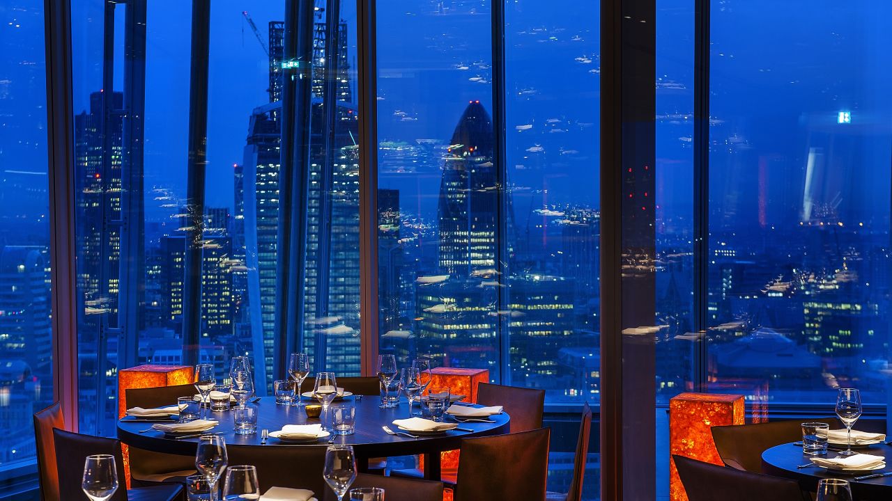 Stunning dinner-time views from London's tallest building. 