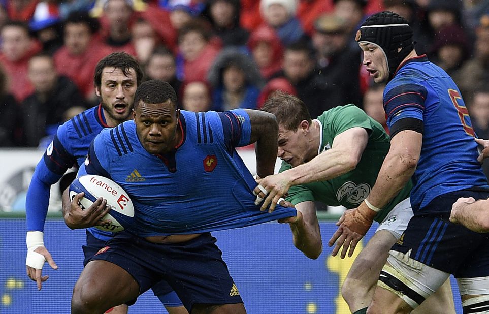 In a bid to encourage homegrown talent, France has decided it will no longer select players who don't have a French passport. However, it doesn't apply retroactively to those such as Fijian back Virimi Vakatawa (L) who have already represented Les Bleus. 