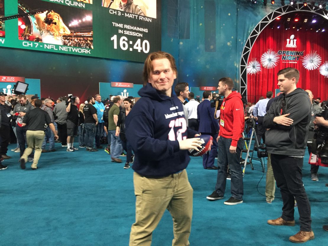 Fake Tom Brady made an appearance at Super Bowl Opening Night.