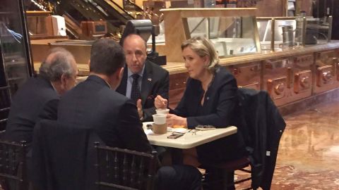 Le Pen was spotted at Trump Tower in Manhattan prior to Donald Trump's inauguration.