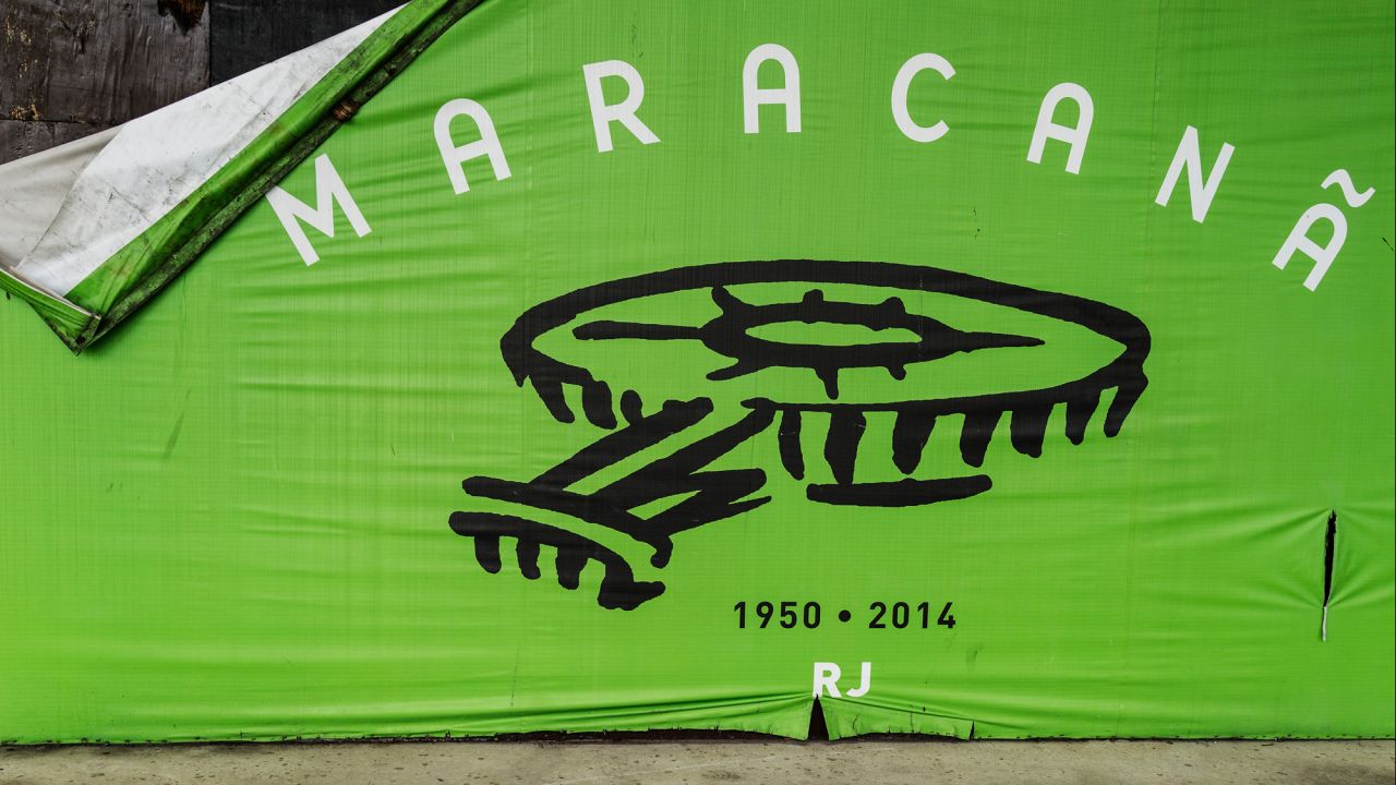 A ripped Maracana billboard.