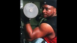 Bishop Eddie Long working out in 1999, just as his church was about to flex its muscles on the national stage.