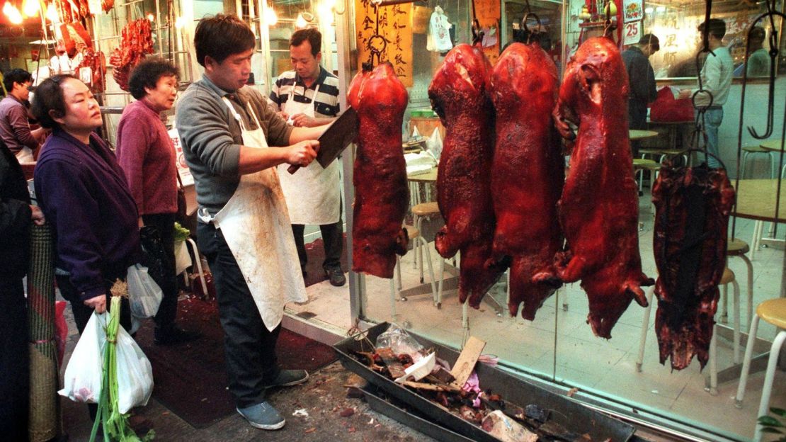 Cleaving to tradition in the streets of Hong Kong.