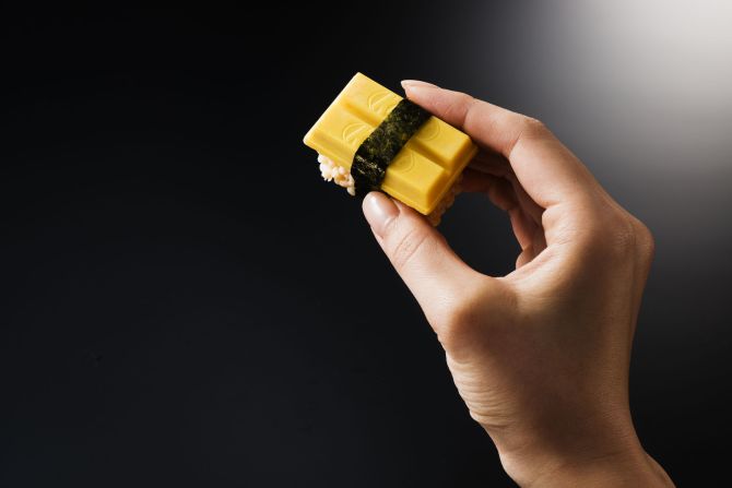 <strong>Use two fingers: </strong>Consumers are encouraged to eat their KitKat sushi pieces with two fingers -- just like they would with the real thing. 