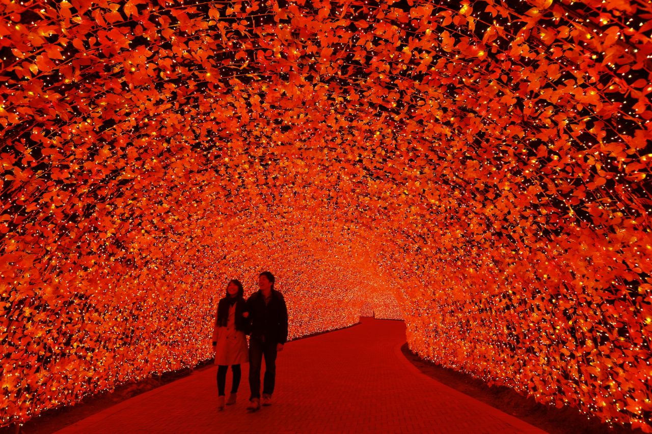 <strong>Nabana No Sato: </strong>Almost as lovely as a fall walk in the forest? This annual light festival in Japan's Mie prefecture features more than 8 million LED lights. Among the highlights is a tunnel of lights designed to look like fall leaves. 