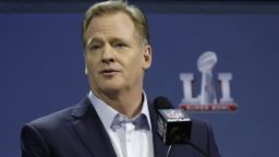 NFL Commissioner Roger Goodell answers questions during a news conference during preparations for the NFL Super Bowl 51 football game Wednesday, Feb. 1, 2017, in Houston. (AP Photo/Morry Gash)