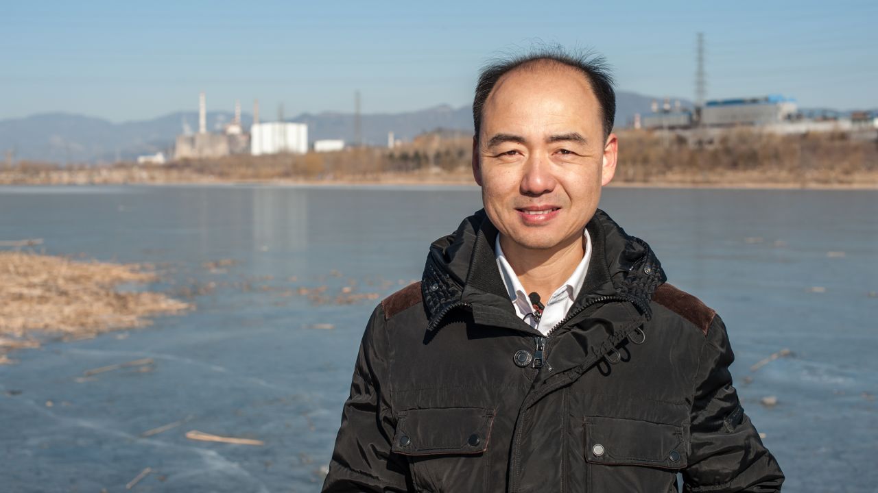 Ma Jun, environmental activist, standing in the outskirts of Beijing on January 18, close to where he grew up.