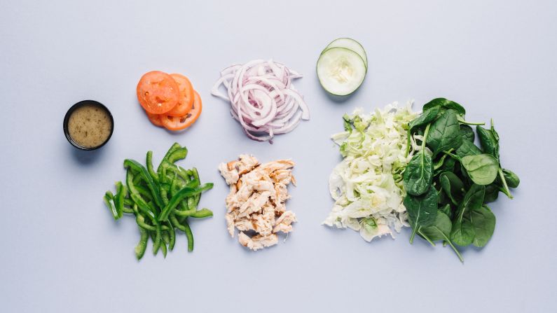 The chopped salad with rotisserie-style chicken topped with Subway's own vinaigrette -- a blend of vinegar, oregano, garlic and pepper -- provides 23 grams of lean protein and no gluten.<br />