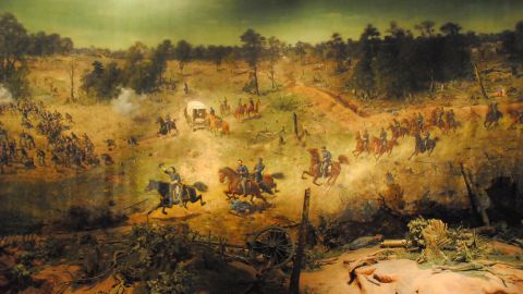 Maj. Gen. John "Black Jack" Logan, seen here leading a cavalry charge, saw the painting shortly before he died.