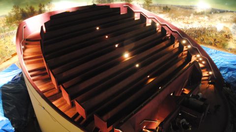 Museum officials decided against building a new revolving stage like this one used at Grant Park location.