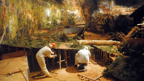 The diorama is removed at the old location. A new one will be built, but it will still feature 128 plaster soldiers.