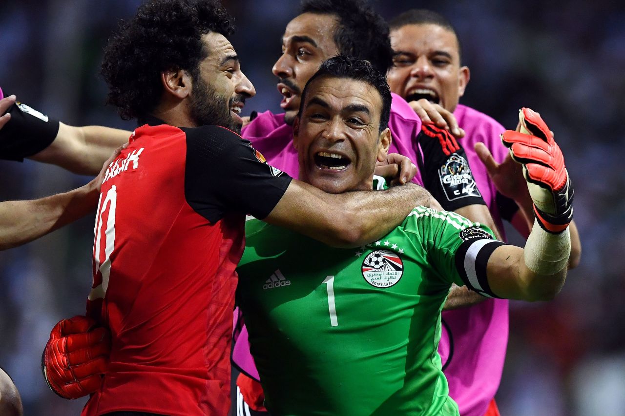 Egypt's 44-year-old goalkeeper Essam El-Hadary was his country's hero Wednesday, saving two Burkina Faso penalties to send the Pharaohs through to the 2017 Africa Cup of Nations final. 