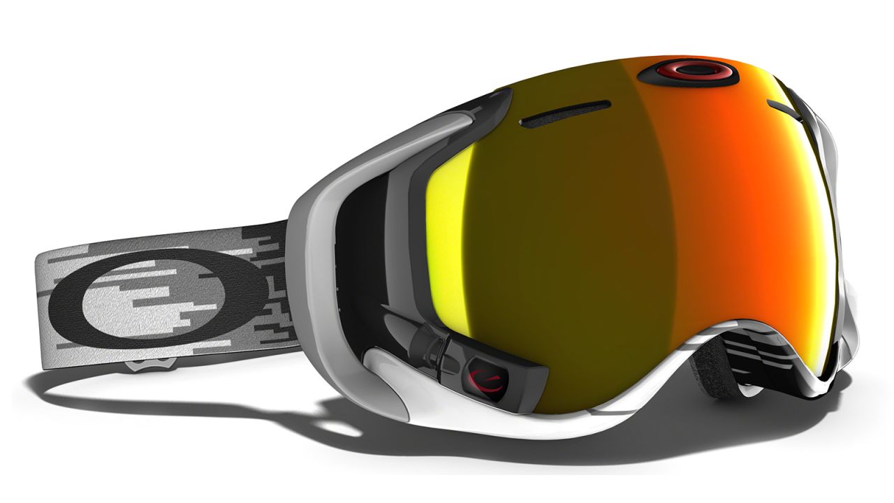 <strong>Oakley Airwave 1.5 with Heads-Up Display:</strong> Imagine skiing down a slope with speed, altitude and other data shown inside goggles. Oakley has teamed up with Recon Instruments to build a digital dashboard to  provide real-time data for a range of metrics such as speed, vertical ascent, distance, altitude and temperature.