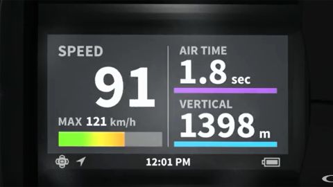 Downhill data: The Airwave's heads-up display.