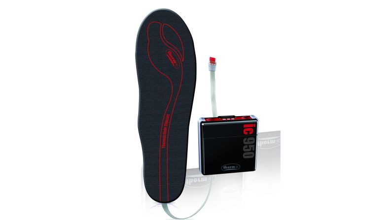 <strong>Therm-ic ski boot heater:</strong> Frozen feet are the scourge of many skiers but Therm-ic's boot-heating system can restore smiles. It's a sole with embedded heating elements connected up between the liner and the ski boot to a lightweight battery, which clips onto the boot's powerstrap.<br />